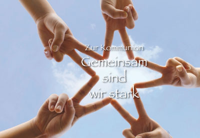 Kommunion - Doppelkarte Finger bilden einen Stern