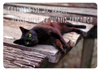 Postkarte Katze schwarz