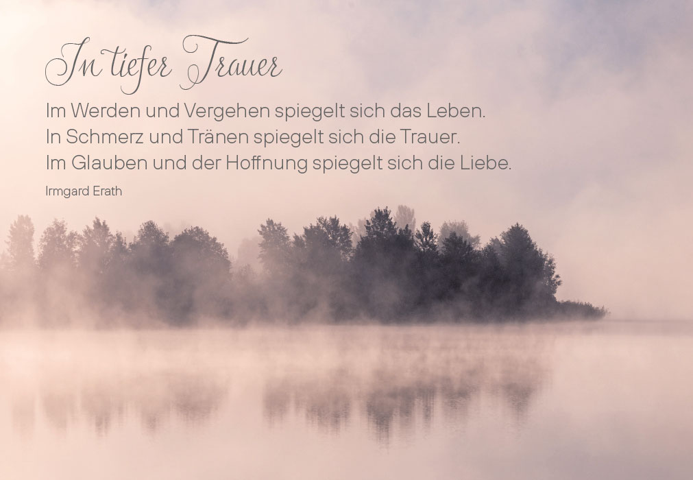 Trauer - Insel im Nebel am Morgen Trauer - Insel im Nebel am Morgen