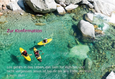 Konfirmation - Paddelboote im Wasser Konfirmation - Paddelboote im Wasser