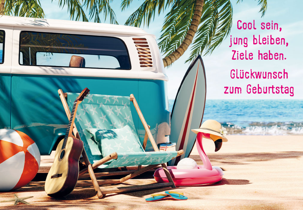 Geburtstag - Bully am Strand Geburtstag - Bully am Strand